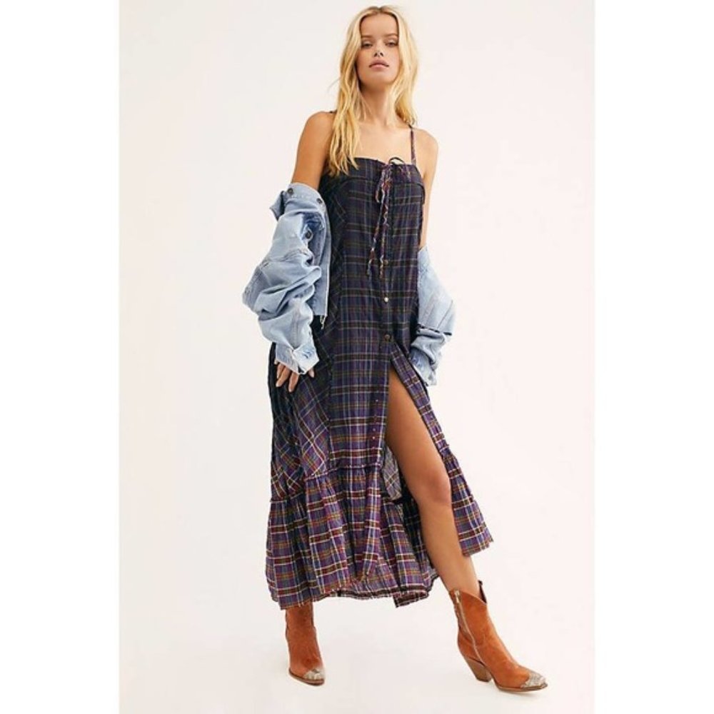 We the Free Plaid City Maxi Top